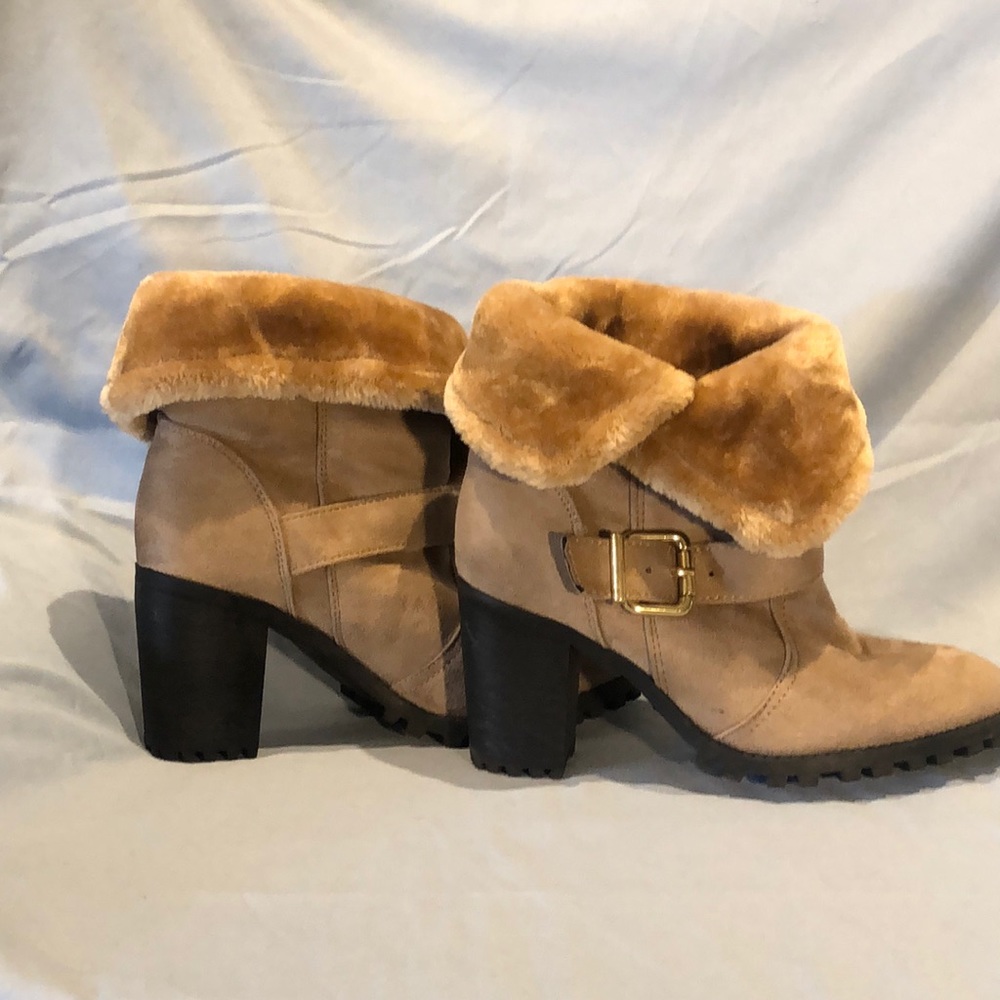 Esperanza Faux Suede, Fur lining and 3” Heel Boots